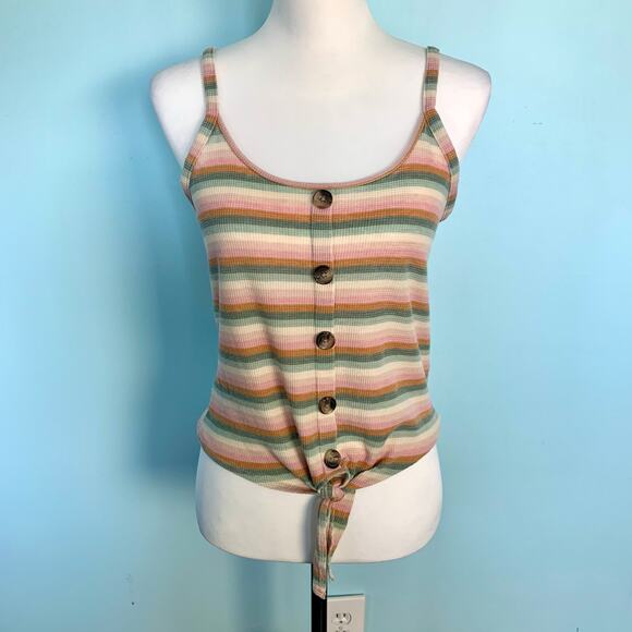 American Eagle Outfitters Tie Front Striped Tank Top Size Small - Picture 6 of 7